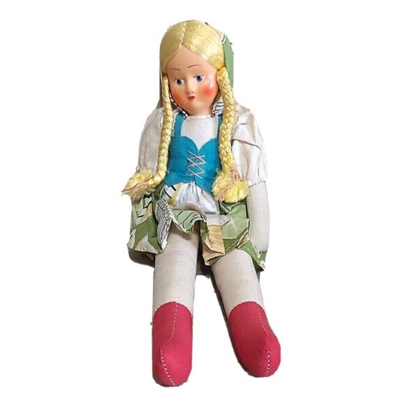 Polish Handmade Doll-Early 20th Century-11.5 inch -Celluloid Face-Traditional - Picture 7 of 7